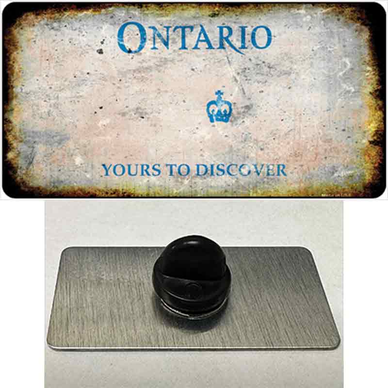 PIN-LP-8171 1.5 x 0.75 in. Ontario Canada Rusty Blank Novelty Rectangle Metal Hat Pin