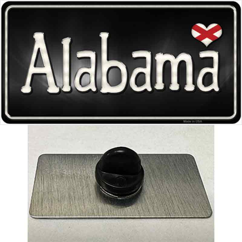 PIN-LP-9439 1.5 x 0.75 in. Alabama Flag Script Novelty Rectangle Metal Hat Pin