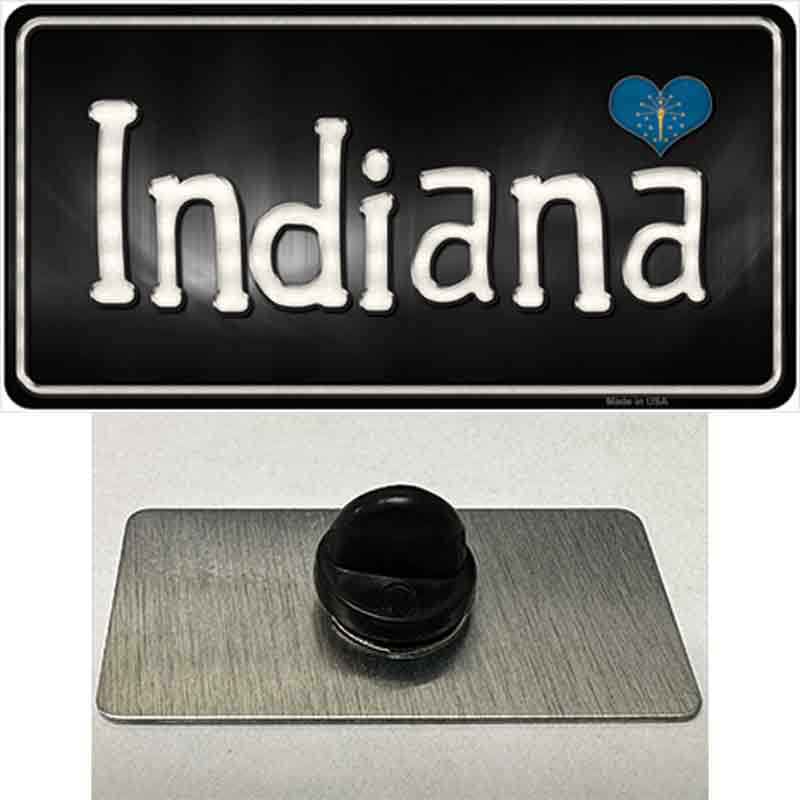 PIN-LP-9452 1.5 x 0.75 in. Indiana Flag Script Novelty Rectangle Metal Hat Pin -  Smart Blonde