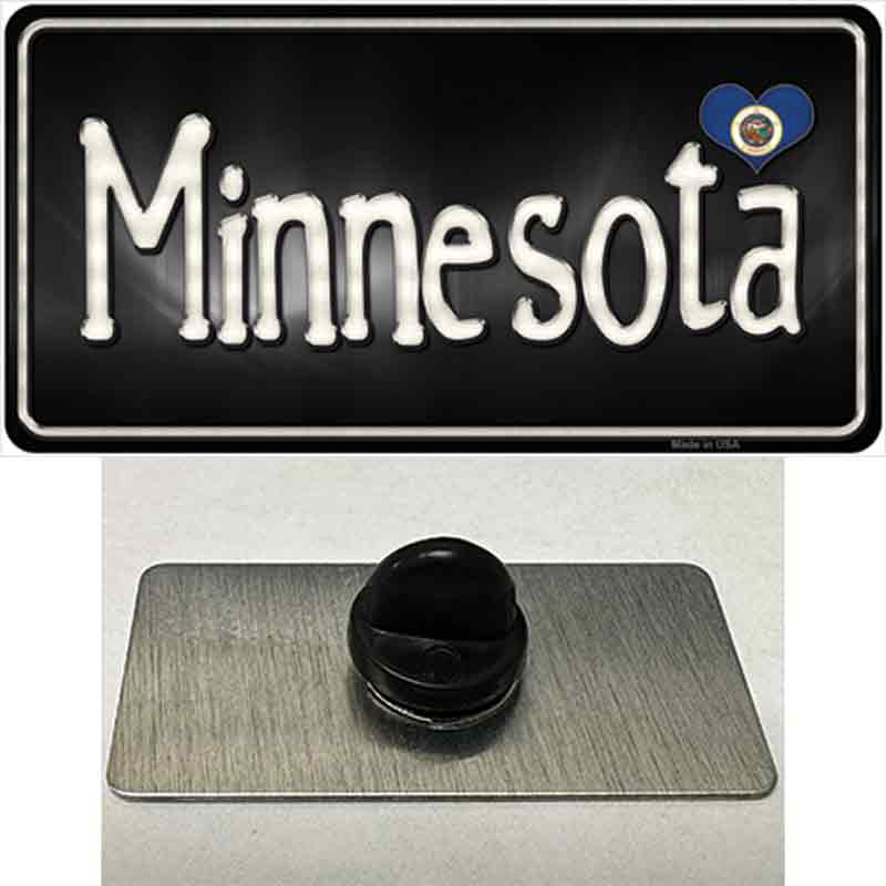 PIN-LP-9461 1.5 x 0.75 in. Minnesota Flag Script Novelty Rectangle Metal Hat Pin