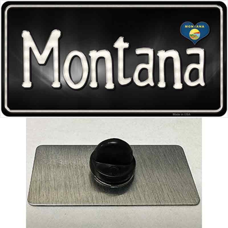 PIN-LP-9464 1.5 x 0.75 in. Montana Flag Script Novelty Rectangle Metal Hat Pin