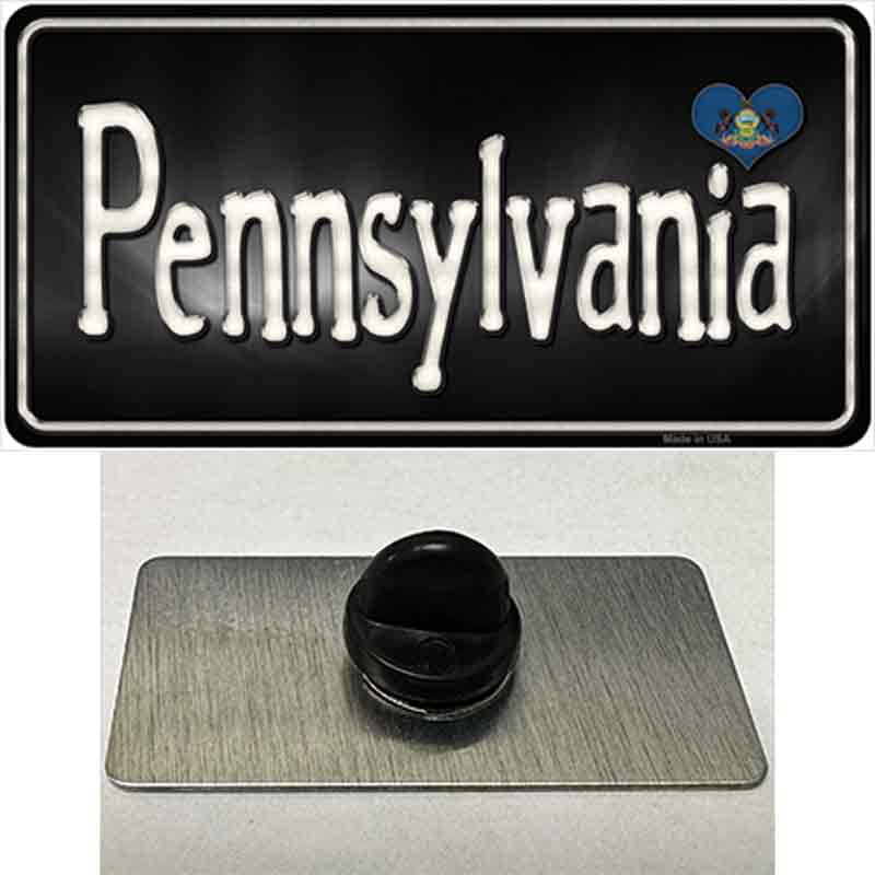 PIN-LP-9476 1.5 x 0.75 in. Pennsylvania Flag Script Novelty Rectangle Metal Hat Pin