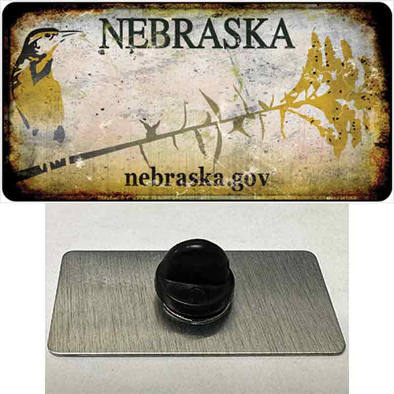 PIN-LP-9499 1.5 x 0.75 in. Nebraska Gov Rusty Blank Novelty Rectangle Metal Hat Pin