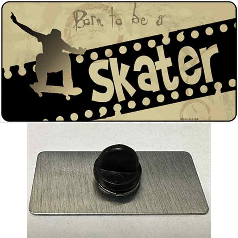 PIN-LP-8365 1.5 x 0.75 in. Born To Be A Skater Novelty Rectangle Metal Hat Pin