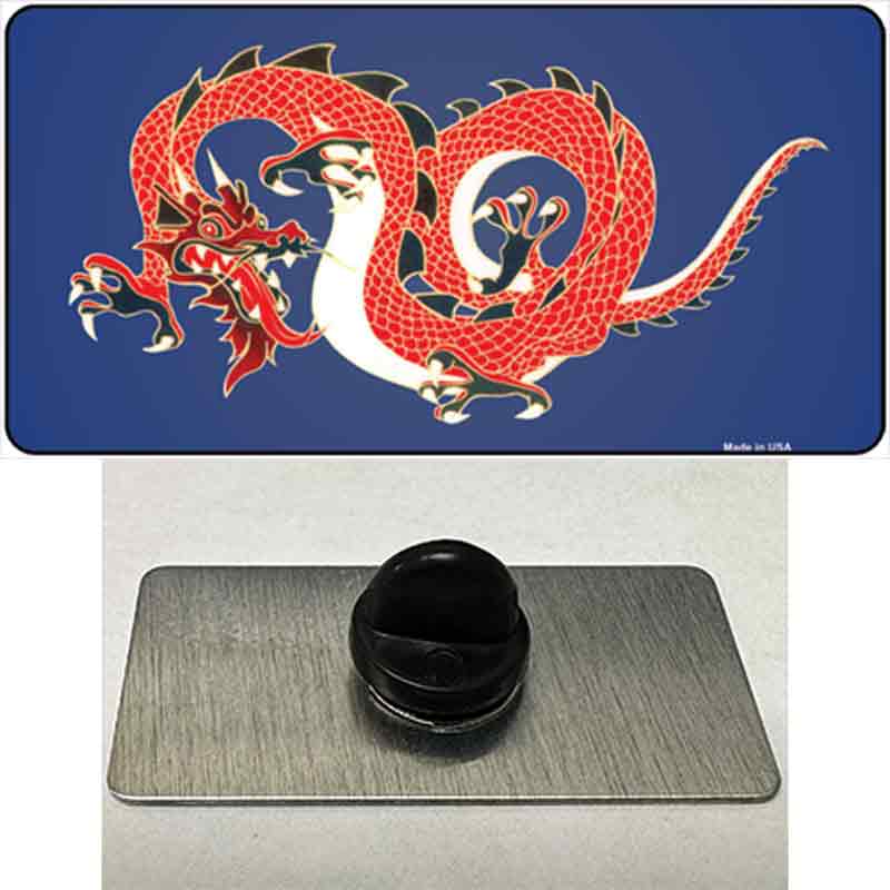 PIN-LP-8412 1.5 x 0.75 in. Dragon Novelty Rectangle Metal Hat Pin