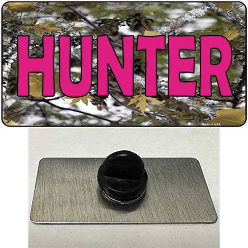PIN-LP-1932 1.5 x 0.75 in. Pink Hunter Novelty Rectangle Metal Hat Pin