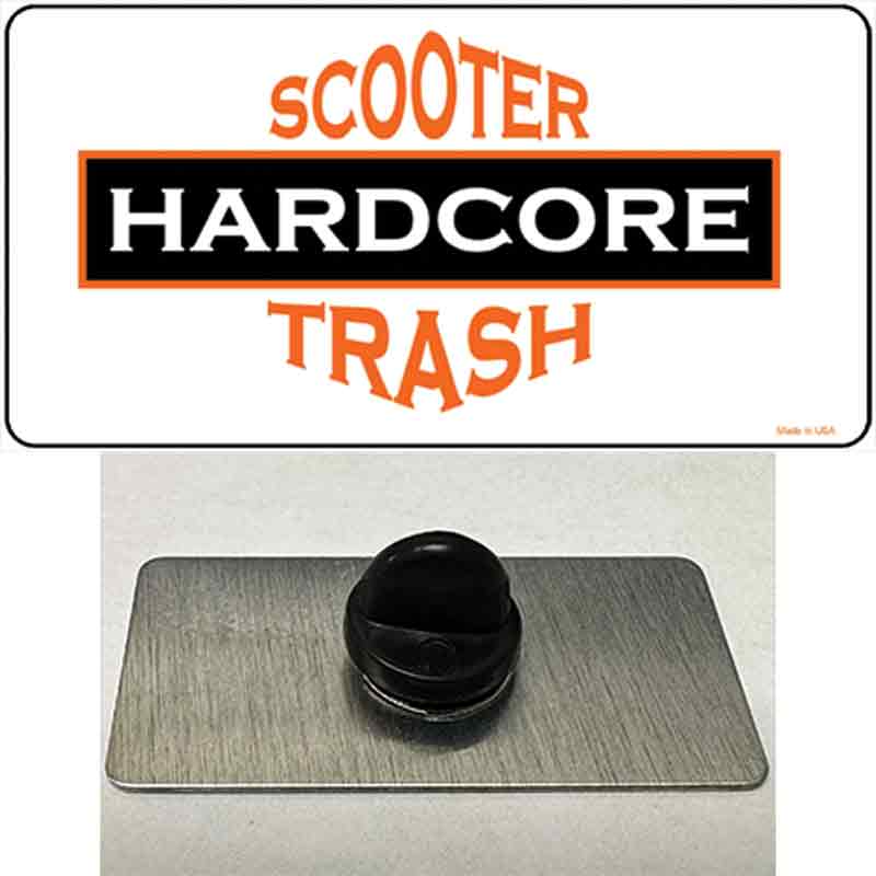 PIN-LP-2005 1.5 x 0.75 in. Hardcore Scooter Trash White Novelty Rectangle Metal Hat Pin