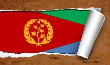 M-9172 Eritrea Flag Scroll Novelty Metal Magnet - 3.5 x 2 in.