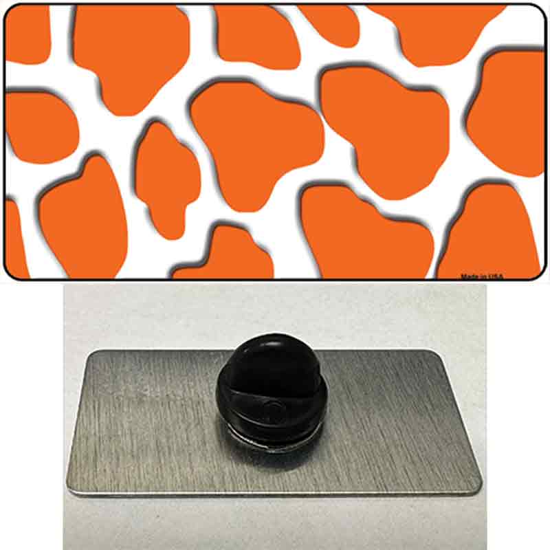 PIN-LP-2191 1.5 x 0.75 in. Orange & White Giraffe Novelty Rectangle Metal Hat Pin