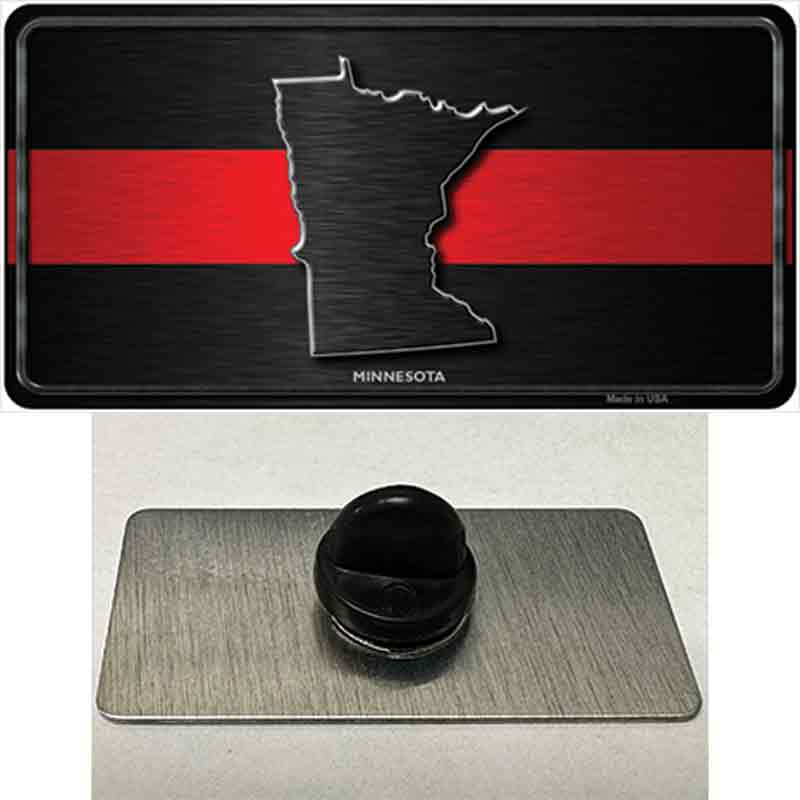 PIN-LP-9712 1.5 x 0.75 in. Minnesota Thin Red Line Novelty Rectangle Metal Hat Pin