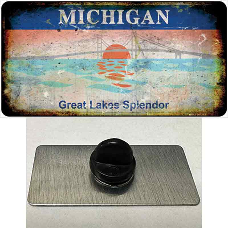 PIN-LP-8516 1.5 x 0.75 in. Michigan Rusty State Novelty Rectangle Metal Hat Pin