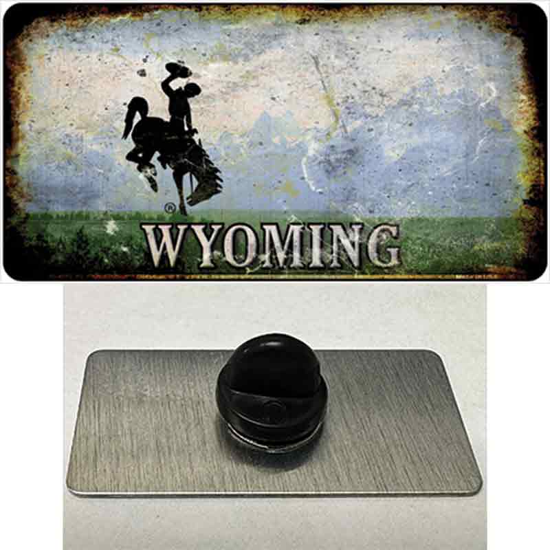 PIN-LP-8519 1.5 x 0.75 in. Wyoming Rusty State Novelty Rectangle Metal Hat Pin