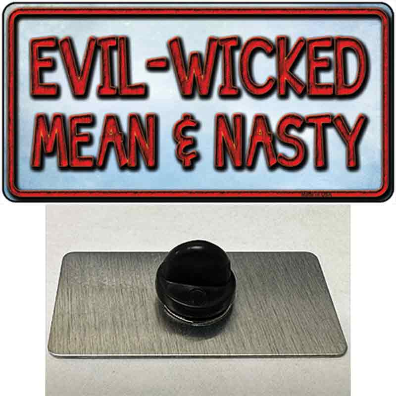 PIN-LP-8544 1.5 x 0.75 in. Evil Wicked Mean & Nasty Novelty Rectangle Metal Hat Pin -  Smart Blonde