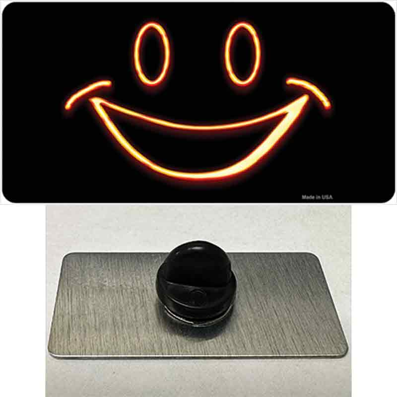 PIN-LP-8546 1.5 x 0.75 in. Neon Smiling Face Novelty Rectangle Metal Hat Pin