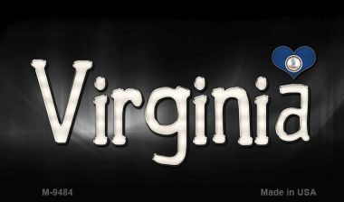 M-9484 Virginia Flag Script Novelty Metal Magnet - 3.5 x 2 in.