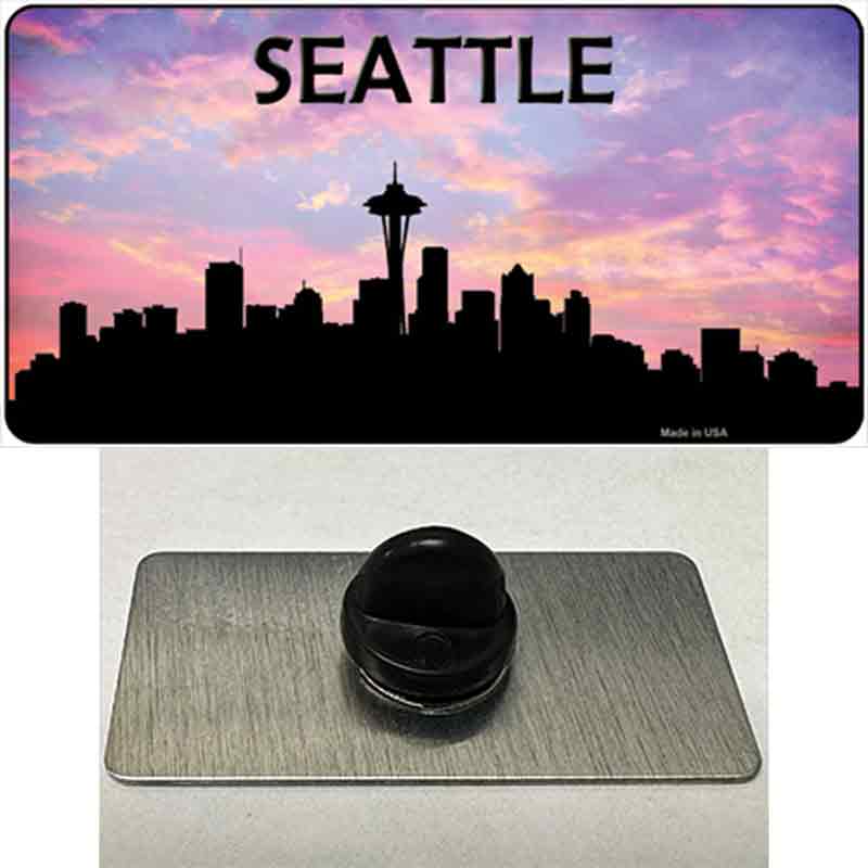 PIN-LP-8721 1.5 x 0.75 in. Seattle Silhouette Novelty Rectangle Metal Hat Pin