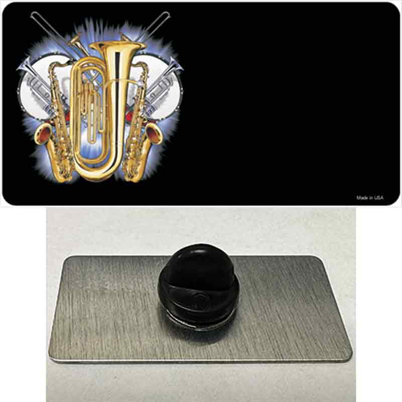 PIN-LP-2309 1.5 x 0.75 in. Band Musical Instruments Offset Novelty Rectangle Metal Hat Pin