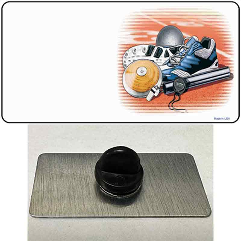 PIN-LP-2339 1.5 x 0.75 in. Track & Field Offset Novelty Rectangle Metal Hat Pin