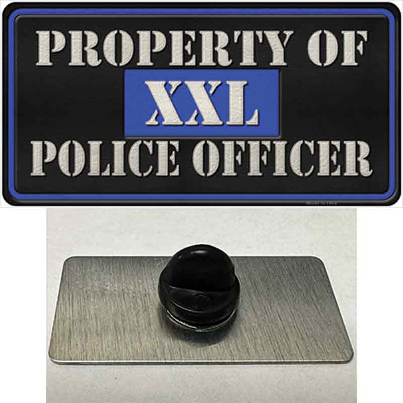 PIN-LP-9848 1.5 x 0.75 in. Property of Police Officer Novelty Rectangle Metal Hat Pin -  Smart Blonde