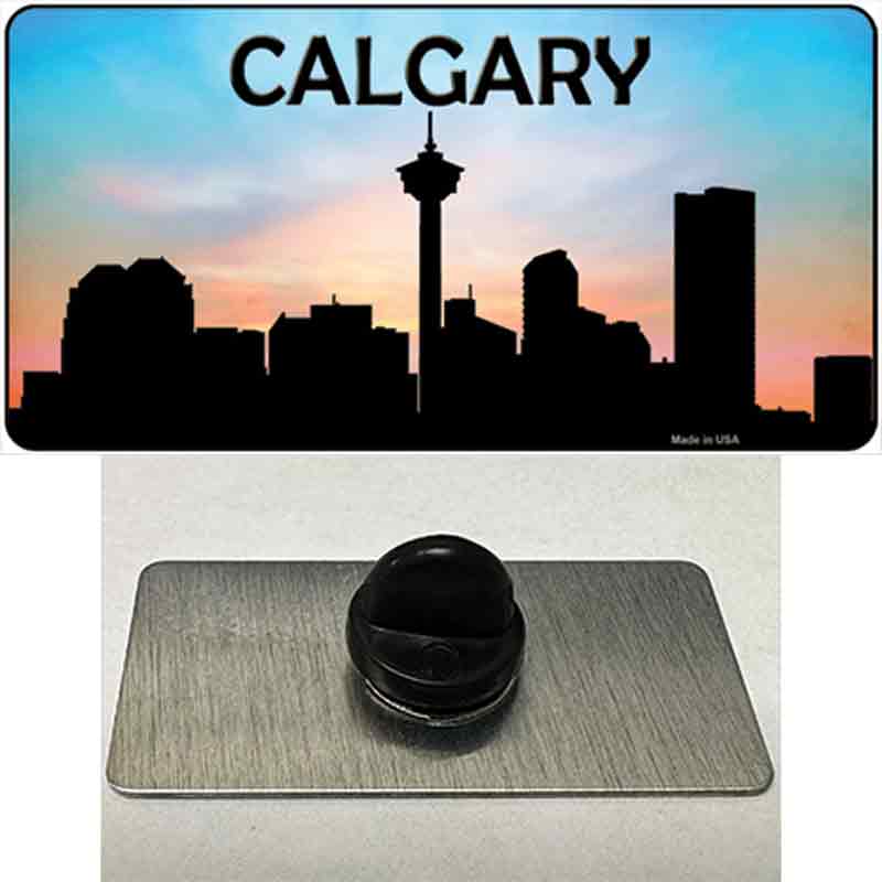 PIN-LP-8737 1.5 x 0.75 in. Calgary Silhouette Novelty Rectangle Metal Hat Pin