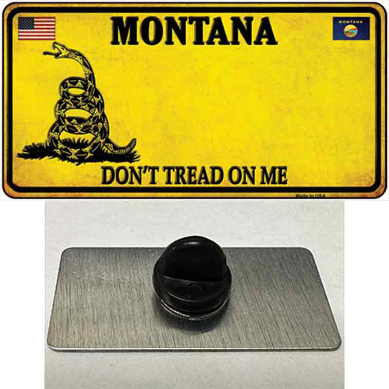 PIN-LP-8858 1.5 x 0.75 in. Montana Dont Tread On Me Novelty Rectangle Metal Hat Pin