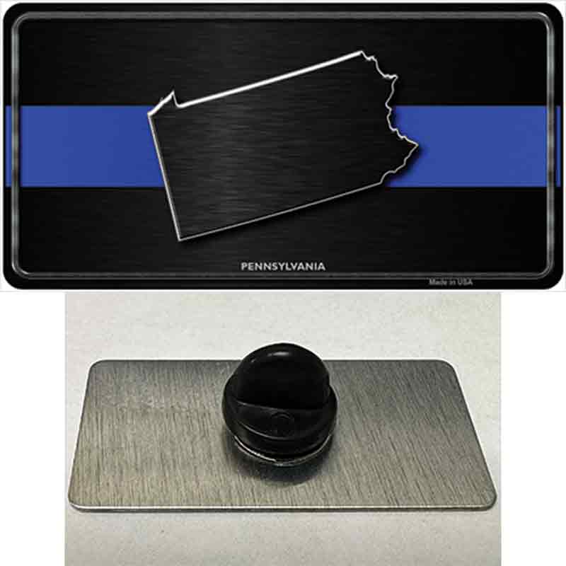 PIN-LP-8920 1.5 x 0.75 in. Pennsylvania Thin Blue Line Novelty Rectangle Metal Hat Pin