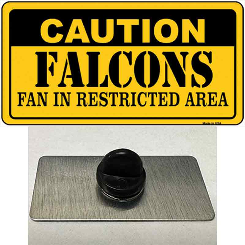 PIN-LP-2535 1.5 x 0.75 in. Caution Falcons Novelty Rectangle Metal Hat Pin
