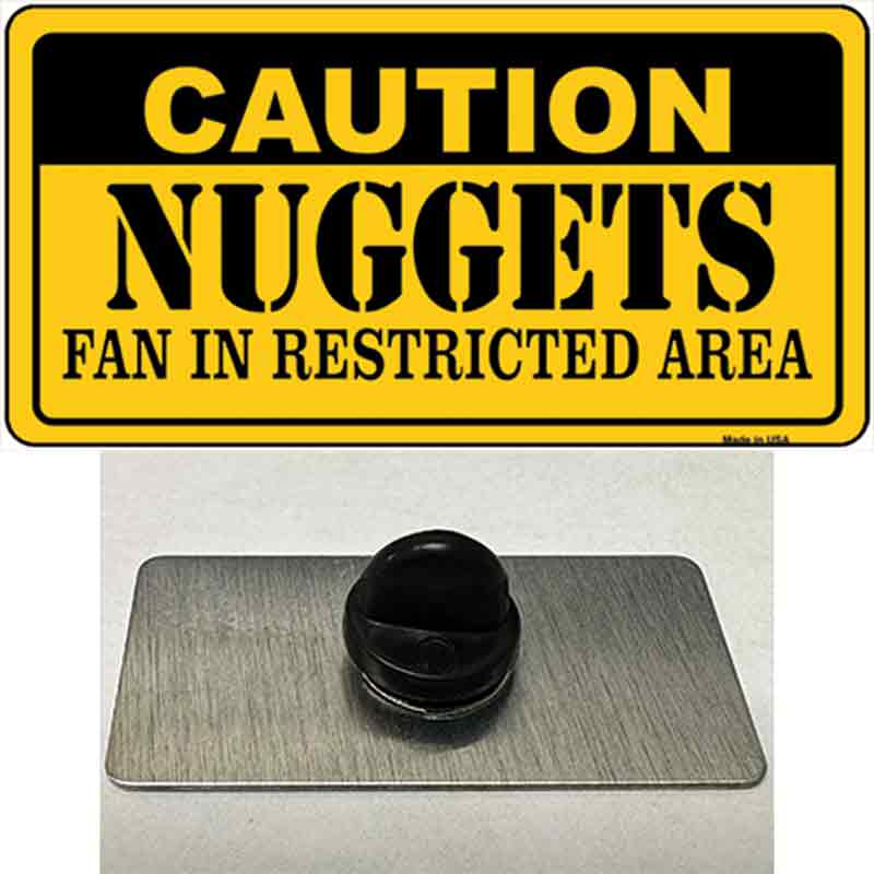 PIN-LP-2599 1.5 x 0.75 in. Caution Nuggets Fan Novelty Rectangle Metal Hat Pin
