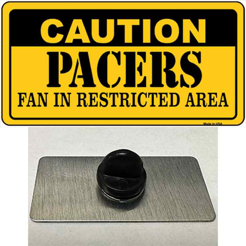 PIN-LP-2603 1.5 x 0.75 in. Caution Pacers Novelty Rectangle Metal Hat Pin