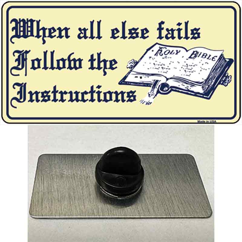 PIN-LP-262 1.5 x 0.75 in. Follow Instructions Novelty Rectangle Metal Hat Pin