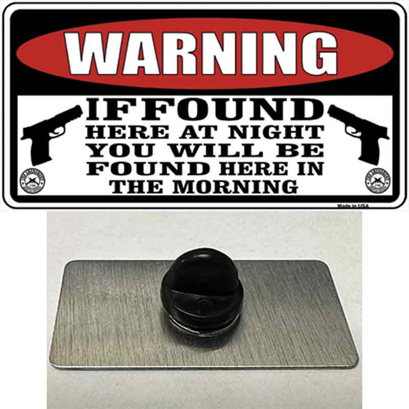 PIN-LP-6871 1.5 x 0.75 in. Warning If Found Novelty Rectangle Metal Hat Pin