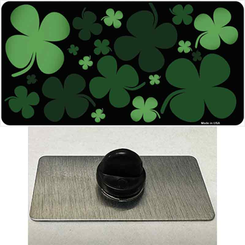 PIN-LP-6887 1.5 x 0.75 in. Clovers Novelty Rectangle Metal Hat Pin