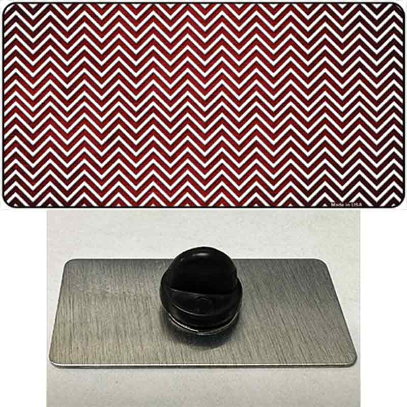PIN-LP-7145 1.5 x 0.75 in. Red & White Small Chevron Oil Rubbed Novelty Rectangle Metal Hat Pin