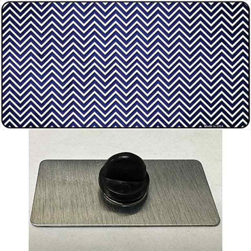 PIN-LP-7151 1.5 x 0.75 in. Blue & White Small Chevron Oil Rubbed Novelty Rectangle Metal Hat Pin