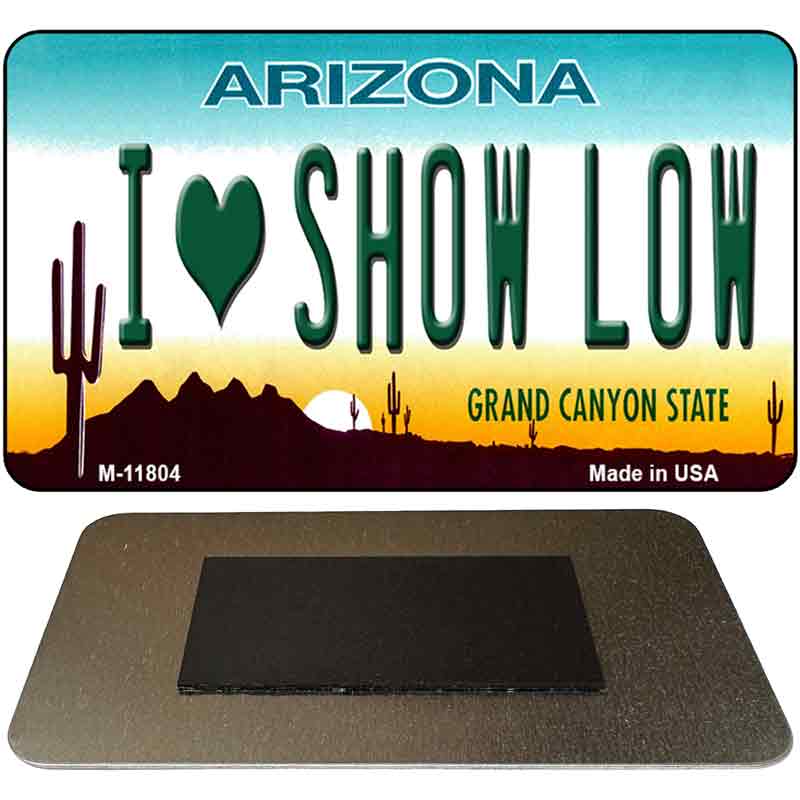 M-11804 3.5 x 2 in. I Love Show Low Arizona Novelty Rectangle Metal Magnet -  Smart Blonde