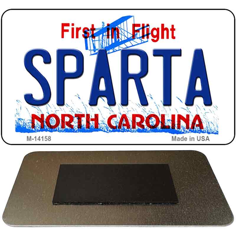 M-14158 3.5 x 2 in. Sparta North Carolina State Background Novelty Rectangle Metal Magnet