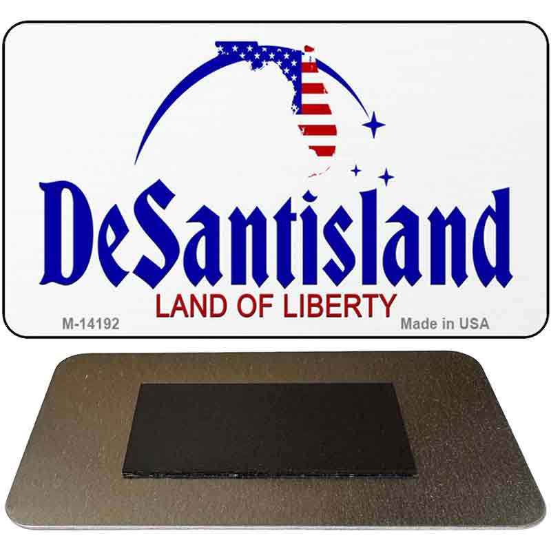 M-14192 3.5 x 2 in. Desantisland Novelty Rectangle Metal Magnet