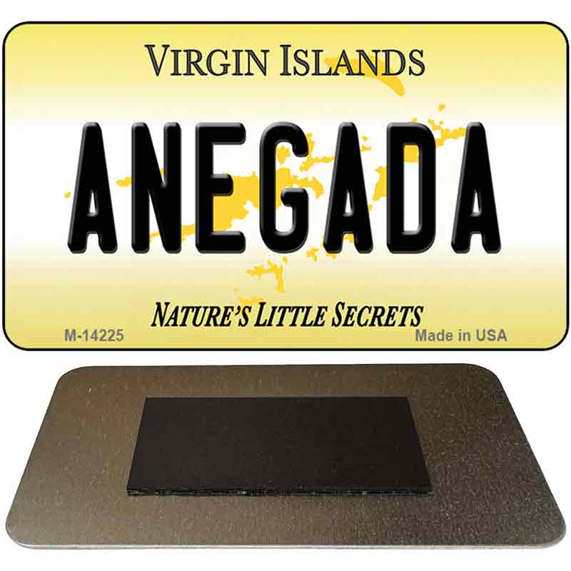 M-14225 3.5 x 2 in. Virgin Islands Anegada Novelty Rectangle Metal Magnet