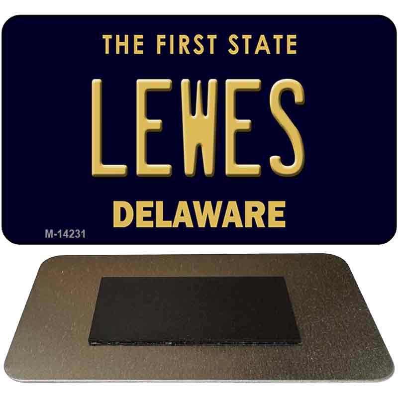 M-14231 3.5 x 2 in. Lewes Delaware Novelty Rectangle Metal Magnet