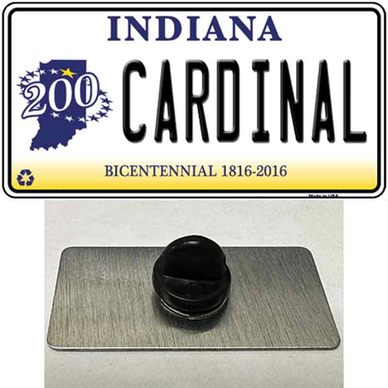 PIN-LP-6371 1.5 x 0.75 in. Cardinal Indiana Novelty Rectangle Metal Hat Pin -  Smart Blonde