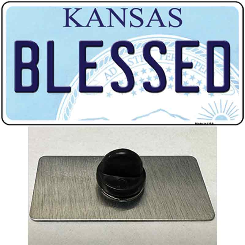 PIN-LP-6617 1.5 x 0.75 in. Blessed Kansas Novelty Rectangle Metal Hat Pin