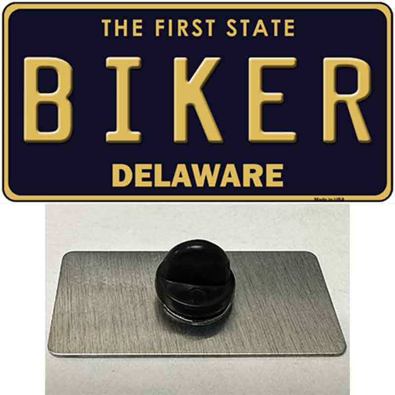 PIN-LP-6722 1.5 x 0.75 in. Biker Delaware Novelty Rectangle Metal Hat Pin