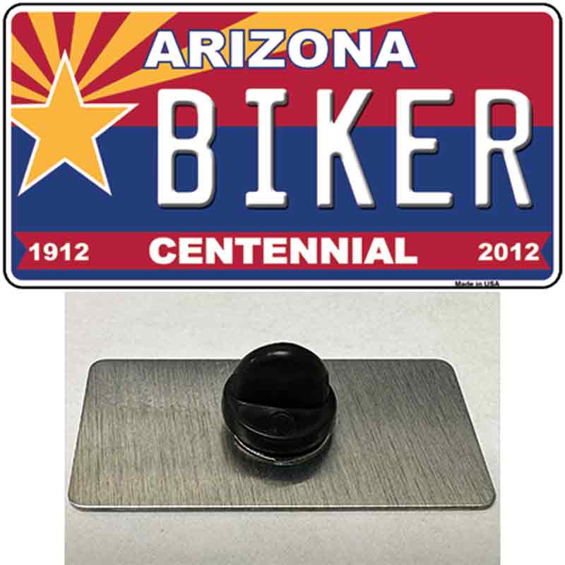 PIN-LP-6826 1.5 x 0.75 in. Arizona Centennial Biker Novelty Rectangle Metal Hat Pin