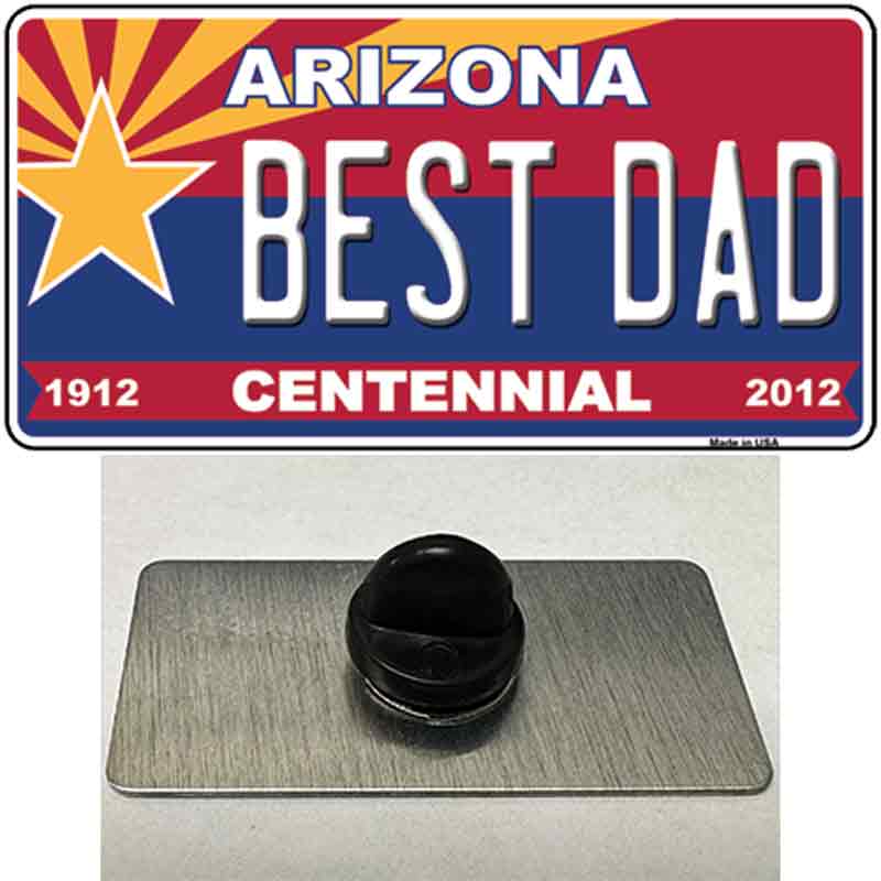 PIN-LP-6830 1.5 x 0.75 in. Arizona Centennial Best Dad Novelty Rectangle Metal Hat Pin