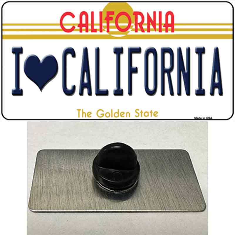 PIN-LP-6840 1.5 x 0.75 in. I Love California Novelty Rectangle Metal Hat Pin