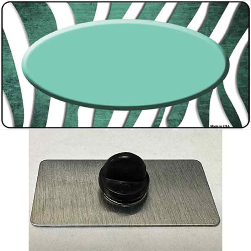PIN-LP-6945 1.5 x 0.75 in. Mint White Zebra Oval Oil Rubbed Novelty Rectangle Metal Hat Pin