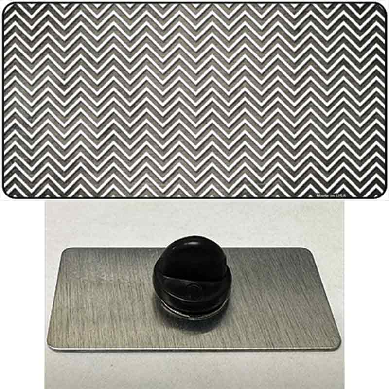 PIN-LP-7146 1.5 x 0.75 in. Tan & White Small Chevron Oil Rubbed Novelty Rectangle Metal Hat Pin
