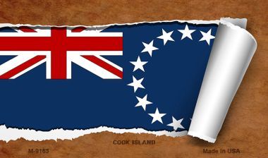 SMART BLONDE Cook Island Flag Scroll Novelty Metal Magnet M-9163