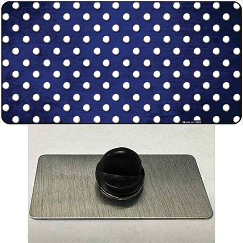 PIN-LP-7380 1.5 x 0.75 in. Blue & White Small Dots Oil Rubbed Novelty Rectangle Metal Hat Pin