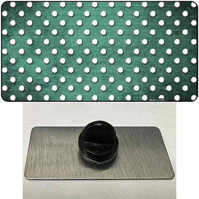 PIN-LP-7391 1.5 x 0.75 in. Mint White Small Dots Oil Rubbed Novelty Rectangle Metal Hat Pin